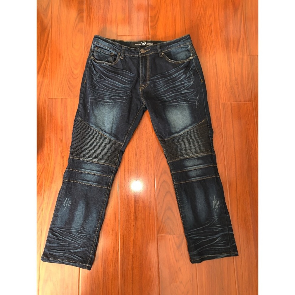 NWOT TEXTURED DARK BLUE X-RAY BOY JEANS